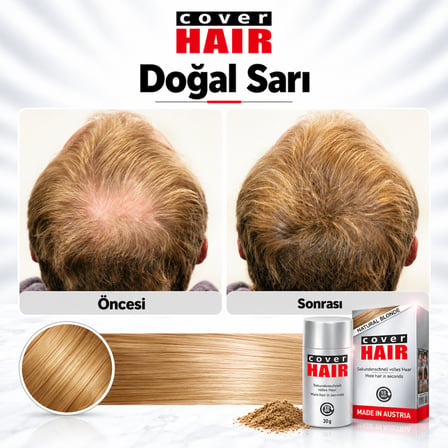 Cover Hair Doğal Sarı 14 Gram Saç Fiberi Dolgunlaştırıcı Kellik Kapatıcı Toz (Topik Tozu)