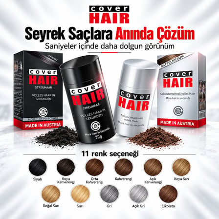 Cover Hair Orta Kahve 14 Gramm Saç Fiberi Dolgunlaştırıcı Kellik Kapatıcı Toz (Topik Tozu)