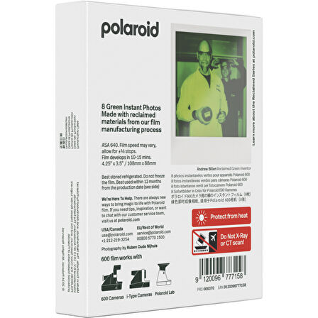 Polaroid Green 600 Reclaimed Series Instant Film 8 Poz