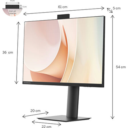 THOMSON Supreme Business Monitor 27" Fhd 100Hz 1920 x 1080 Pop-Up Camera