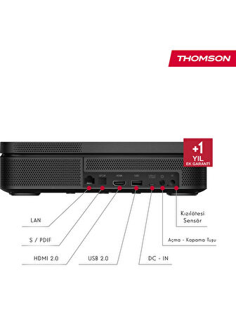 Thomson Sirius Laser Fhd 4K Destekli 100" Dahili Bataryalı Taşınabilir Projeksiyon Cihazı Google Tv Sertifikalı 600 Ansı Lumen - PG55B