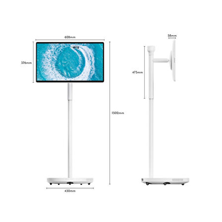 THOMSON Go Plus Pro 27 inç 4K UHD Dokunmatik, Döndürülebilir, Tekerlekli, Taşınabilir Ekran, Dahili Hoparlörlü Tablet 27UE7M45