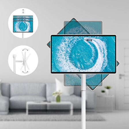 THOMSON Go Plus Pro 27 inç 4K UHD Dokunmatik, Döndürülebilir, Tekerlekli, Taşınabilir Ekran, Dahili Hoparlörlü Tablet 27UE7M45