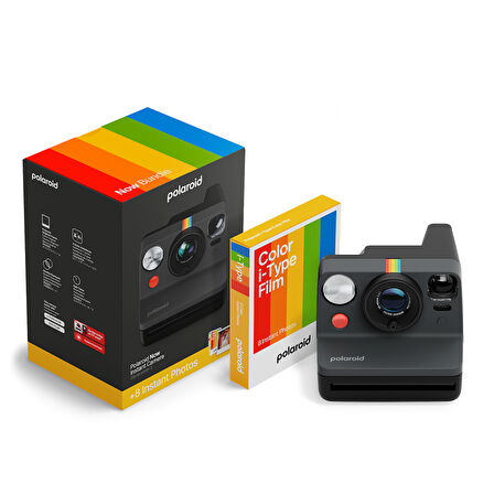 Polaroid Now Gen 3 Siyah + Color Film Bundle (8 film) 