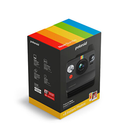 Polaroid Now Gen 3 Siyah + Color Film Bundle (8 film) 