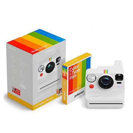 Polaroid Now+ Gen 3 Beyaz + Color Film Bundle (8 film)