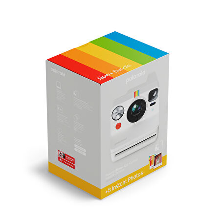 Polaroid Now+ Gen 3 Beyaz + Color Film Bundle (8 film)