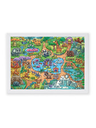 Eğitici Çocuk Kutu Oyunu Junıor Hayvanat Bahçesi Puzzle 48 Parça Puzzle 5+ Yaş