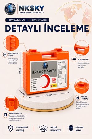 Ultra İlk Yardım Çantası Duvara Monte Ecza Dolabı İş Yeri Ofis Araç Ev İçin İlk Yardım Seti