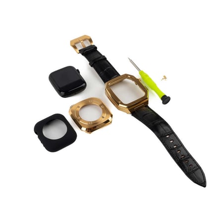 ​​​Apple Watch 7 45mmKordon Metal Gövdeli Deri KRD67