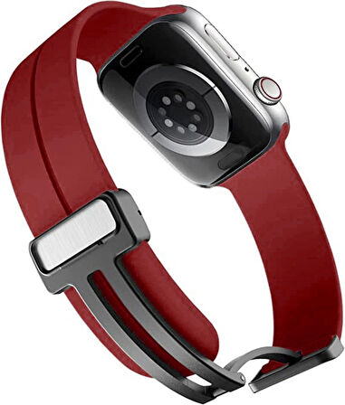 Apple Watch 38mm Kordon Metal Tokalı Esnek Silikon KRD84