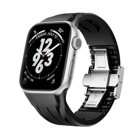 Apple Watch 7 45mm Kordon Metal Tokalı Kesilebilir Silikon KRD127