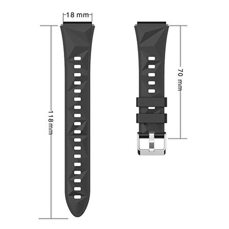 Huawei GT4 41mm 18mm Kordon Hafif Esnek Silikon Strap Kayış KRD129