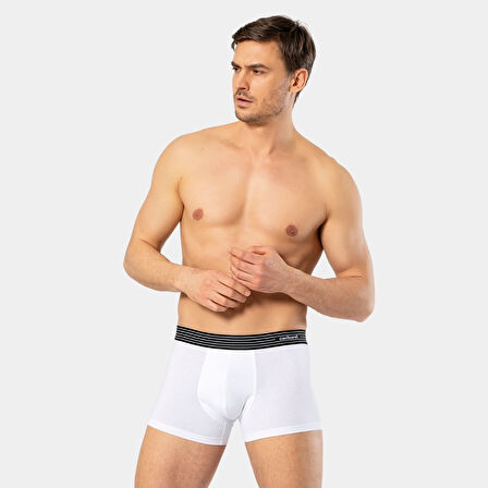 Cacharel Erkek 3'lü Boxer 1320/Beyaz-Siyah-Gri