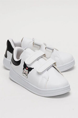 Çocuk Kuromi Baskılı Cırtlı Unisex Spor Ayakkabı SİYAH