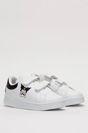 Çocuk Kuromi Baskılı Cırtlı Unisex Spor Ayakkabı SİYAH