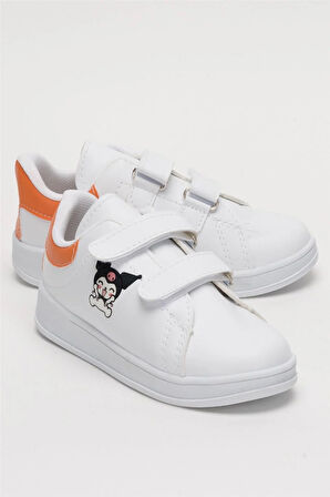 Çocuk Kuromi Baskılı Cırtlı Unisex Spor Ayakkabı TURUNCU