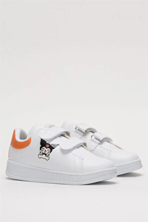 Çocuk Kuromi Baskılı Cırtlı Unisex Spor Ayakkabı TURUNCU