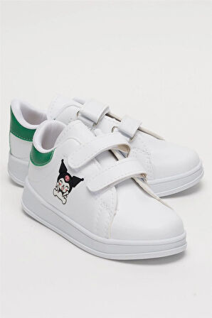 Çocuk Kuromi Baskılı Cırtlı Unisex Spor Ayakkabı YEŞİL