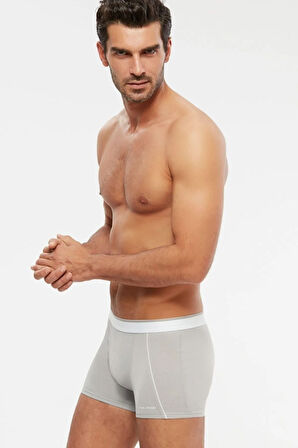 Erkek Penye Modal Boxer 6 Lı 2beyaz-2gri-2laci S-2xl
