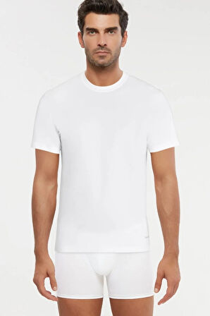 Erkek Penye Likra Compact Kısa Kol 0-yaka T-shirt 2 Li