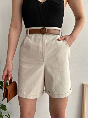 Gabardin kumaş şort