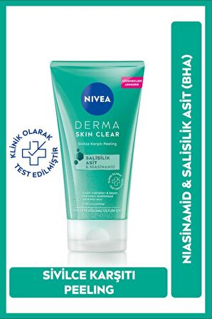 Nivea Derma Skin Clear Sivilce Karşıtı Yüz Temizleyici Peeling 150ml, Derma Skin Nemlendirici Tonik 200ml