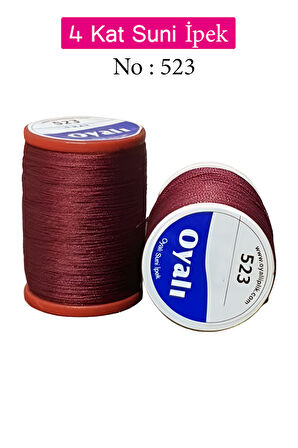 Oyalı 4 Kat Suni İpek İplik İğne Oyası Boncuk İpi Tığ Oyası No:523