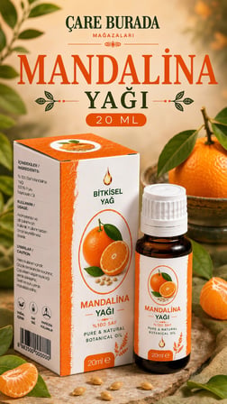 C Vitamini Kapsül 500 mg 60 Kapsül (Çinko, D3) + Mandalina Yağı 20 Ml Soğuk Sıkım (Haricen)