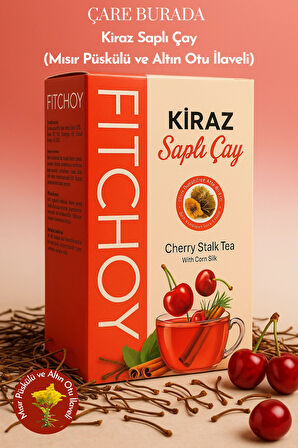 Fitchoy - Kiraz Saplı Çay 90 Gr × 45 Adet (Altın Otu & Mısır Püskülü İlaveli)