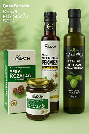 Servi Kozalağı Seti (Servi Kozalağı Macun + Kekik & Servi Kozalaklı Pekmez + Servi Kozalağı Sirke)