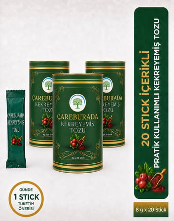 ÇareBurada 3 Adet Kekreyemiş Tozu 8g x 20 Stick