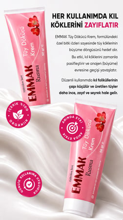 Emmak Rusma Tüy Dökücü Krem 50 gr 2 Adet Unisex Tüm Vücut
