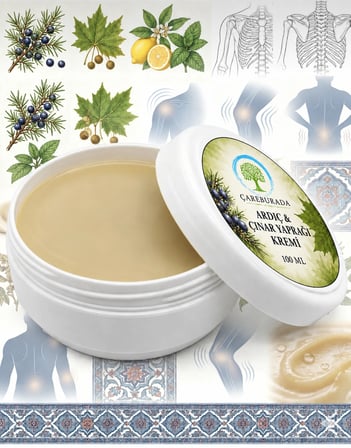 ÇareBurada Ardıç ve Çınar Yaprağı Kremi 2'li Set 2 x 100 ml - Mentol ve Limon Yağı İçeren Cilt Bakım Kremi