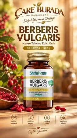Berberis Vulgaris Kapsül 400 mg 60 Kapsül (Karamuk Ekstresi) + Avokado Yağı 20 Ml Soğuk Sıkım (Dahilen)