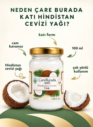 Çare Burada Katı Hindistan Cevizi Yağı 100 ML x 3'lü Avantaj Seti