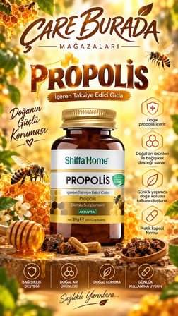 Propolis Kapsül 1120 Mg (60 Kapsül) & Natürel Sızma Zeytinyağı 20 Ml (Dahilen)