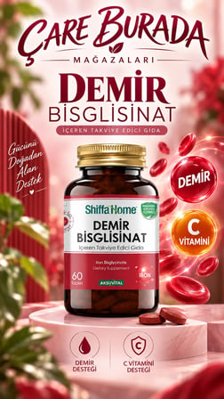 Demir Bisglisinat Kapsül 60 Kapsül (C Vitamini) + Isırgan Tohumu Yağı 20 Ml (Dahilen)
