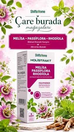 HOLİSTRAKT - Melisa & Passiflora & Rhodiola İçeren Sıvı Ekstrat 250 Ml (Lavanta, Papatya)