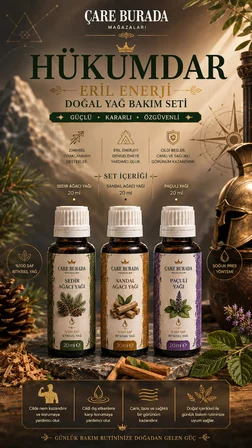Hükümdar Eril Enerji Doğal Yağ Bakım Seti (Sedir Ağacı & Sandal Ağacı & Paçuli)