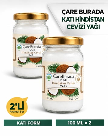 Çare Burada Katı Hindistan Cevizi Yağı 100 ML x 2'li Avantaj Seti