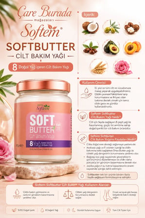 Softem - Soft Butter Cilt Bakım Yağı 190 Ml (8 Farklı Yağ İçeren Günlük Cilt Bakım Butter)