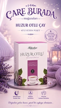 Huzurlu Uyku & Rahatlama Seti (Huzur Otlu Çay 45'li & Passiflora, Valerian, Melissa Damla 50 Ml)