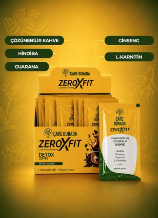 Çare Burada Zeroxfit Detox Coffee L-Carnitine Ginseng Detoks Kahvesi (30 Adet x 2 Kutu) - Dr. Floya Coconut Mix Hediyeli Avantaj Seti