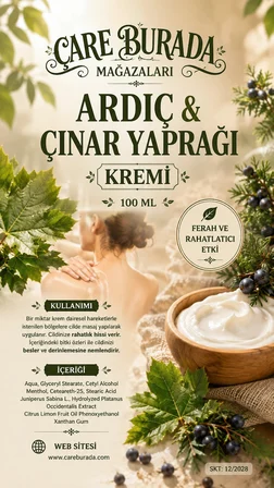 Çare Burada - Ardıç ve Çınar Yaprağı Masaj Kremi 100 Ml