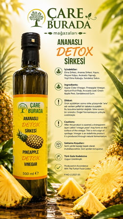 Hafiflik ve Detoks Seti (Ananas Sirkesi & Mate, Guarana, Yeşil Çay, Ananas Ekstrakt)