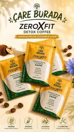 Çare Burada Zeroxfit Detoks Kahvesi 30 Adet (Guarana & Hindiba & Ginseng & L-Carnitine)