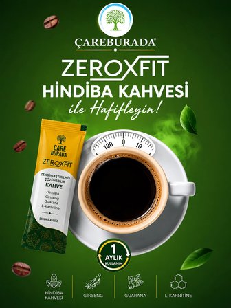 ÇareBurada ZeroxFit Detoks Kahvesi 30 Saşe 3 gr x 3 Adet | L-Carnitine, Ginseng, Guarana ve Hindiba İçerikli Çözünebilir Kahve