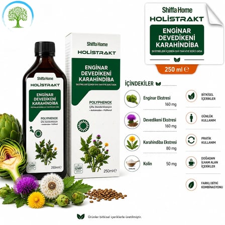 ÇareBurada EDK Sirke 500 ml & Holistrakt Enginar, Deve Dikeni, Karahindiba 250 ml Ekstrakt | Enginar, Devedikeni, Karahindiba