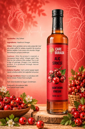 ÇareBurada Alıç Seti - Alıç Sirkesi 500 Ml & Alıç Ekstratı 250 Ml (Zeytin Yaprağı & Yeşilçay)